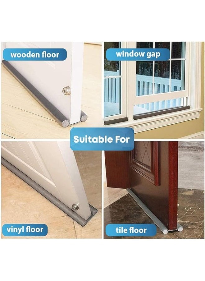Generic - Door Draft Stopper, 30'' to 38'' Under Door Seal Draught excluder, Door Bottom Sealing Strip, Window Wind Blocker, Breeze Noise Sound Light Dust Smell Insect Blocker for Door Window (gray) - Image 1