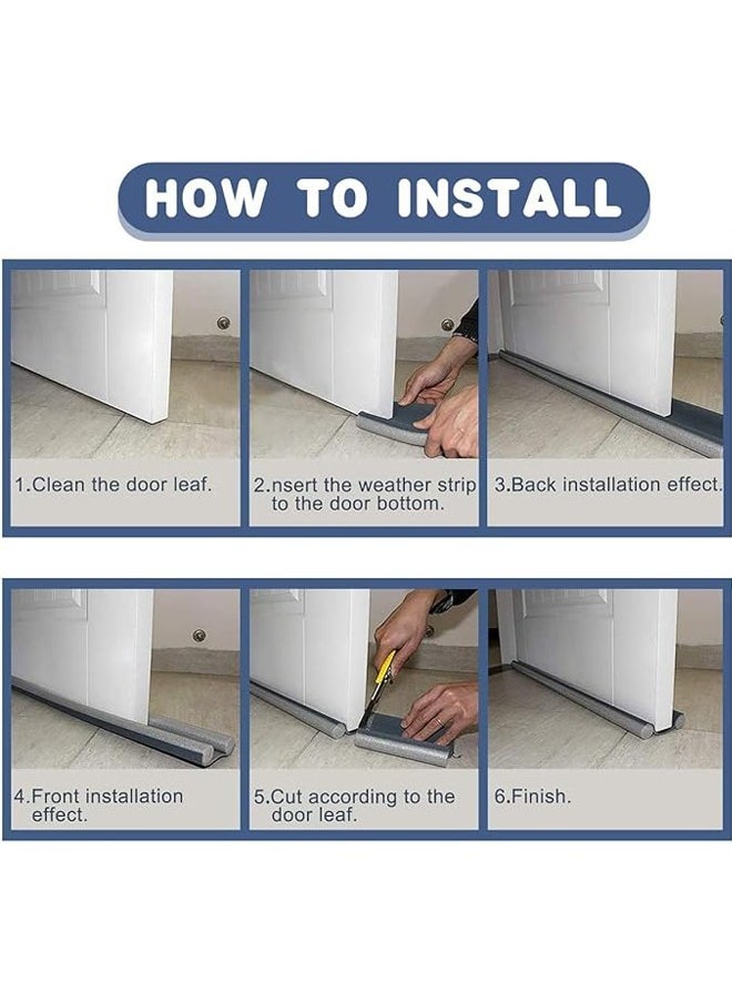 Generic - Door Draft Stopper, 30'' to 38'' Under Door Seal Draught excluder, Door Bottom Sealing Strip, Window Wind Blocker, Breeze Noise Sound Light Dust Smell Insect Blocker for Door Window (gray) - Image 1