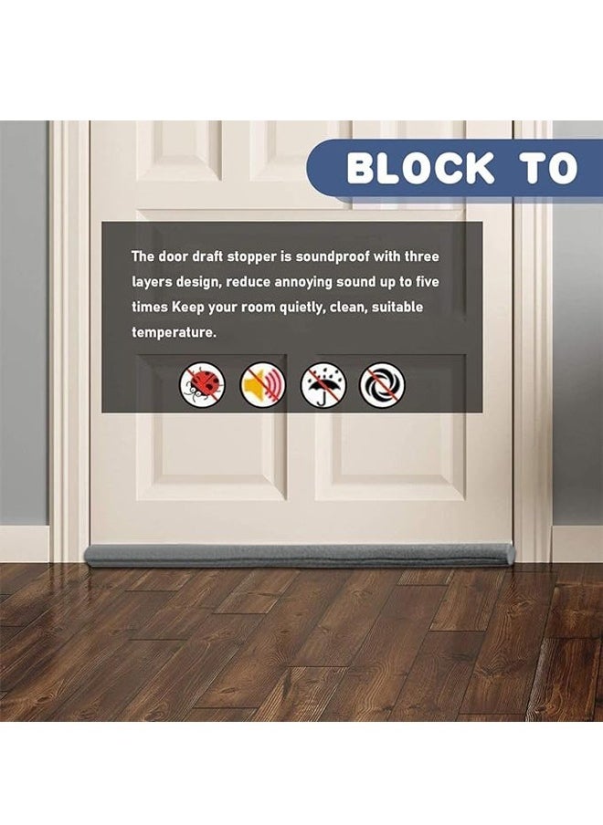 Generic - Door Draft Stopper, 30'' to 38'' Under Door Seal Draught excluder, Door Bottom Sealing Strip, Window Wind Blocker, Breeze Noise Sound Light Dust Smell Insect Blocker for Door Window (gray) - Image 1