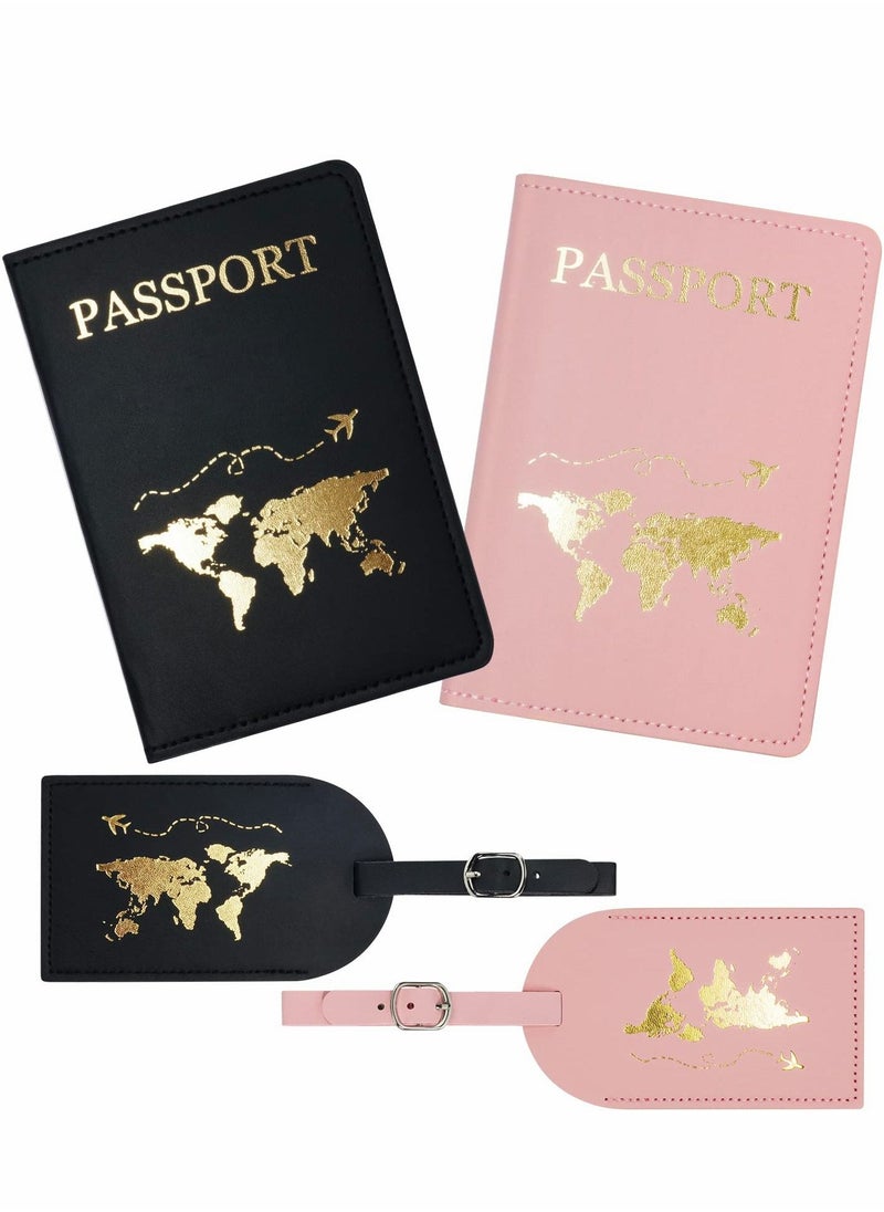 Y&D Luggage Tags, 2 Pcs Airplane Passport Covers and Luggages, Holder Travel Suitcase Tag Case Organizer, Bag Labels  - Image 1