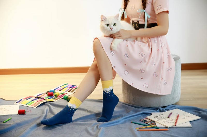 Leotruny Cute Socks Women Cat: Animal Novelty Socks for Women Girls - Ladies Funny Socks with Gift Box 5pairs Without Box - Image 4