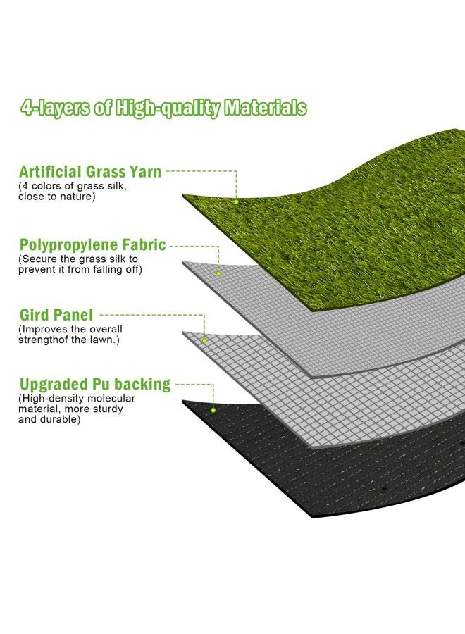CooRug Fake Grass, 36 x 24 Inches Artificial Grass for Dogs, Realistic Turf for Indoor Outdoor Door Mat Balcony Patio Lawn Decoration - Image 5