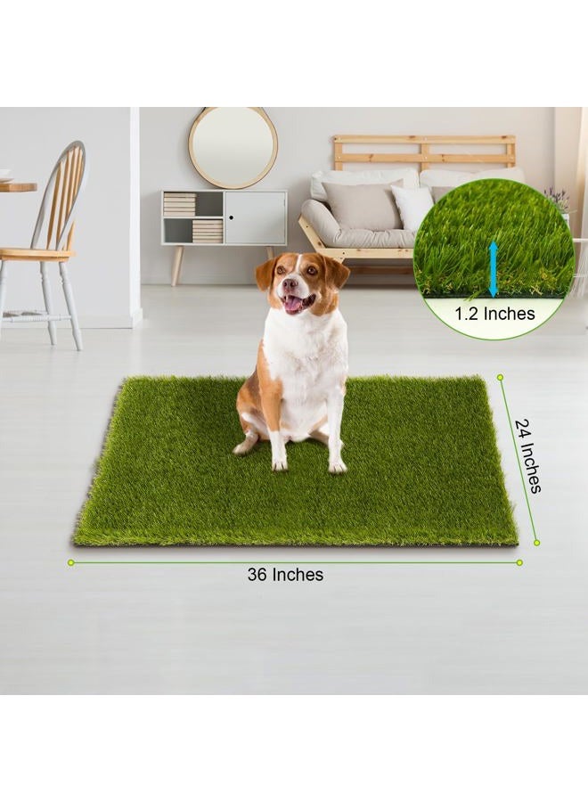 CooRug Fake Grass, 36 x 24 Inches Artificial Grass for Dogs, Realistic Turf for Indoor Outdoor Door Mat Balcony Patio Lawn Decoration - Image 2