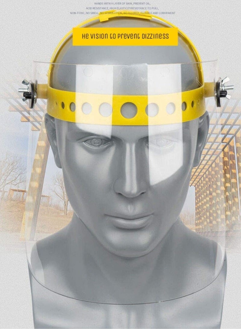 Reusable Clear Face Shield | Full Face Protection for Eyes, Nose & Mouth | Lightweight Polycarbonate Visor for Enhanced Safety and Comfort