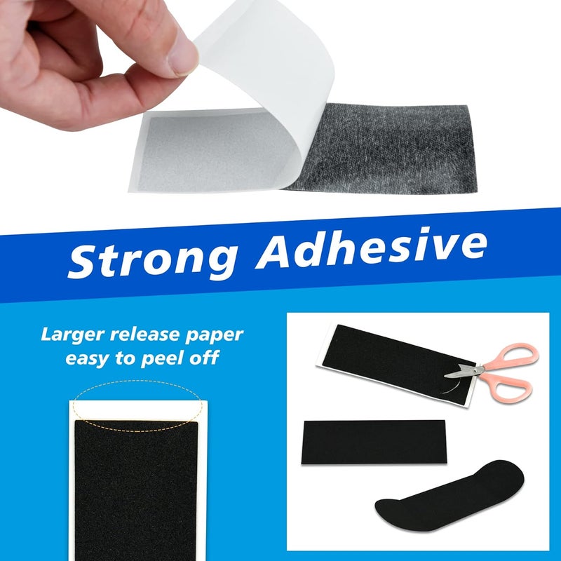 60Pcs Fingerboard Foam Grip Tape, 38mmX110mm Fingerboard Grip Tape,Foam Grip Tape for Fingerboards / Black pad with white paper - Image 4