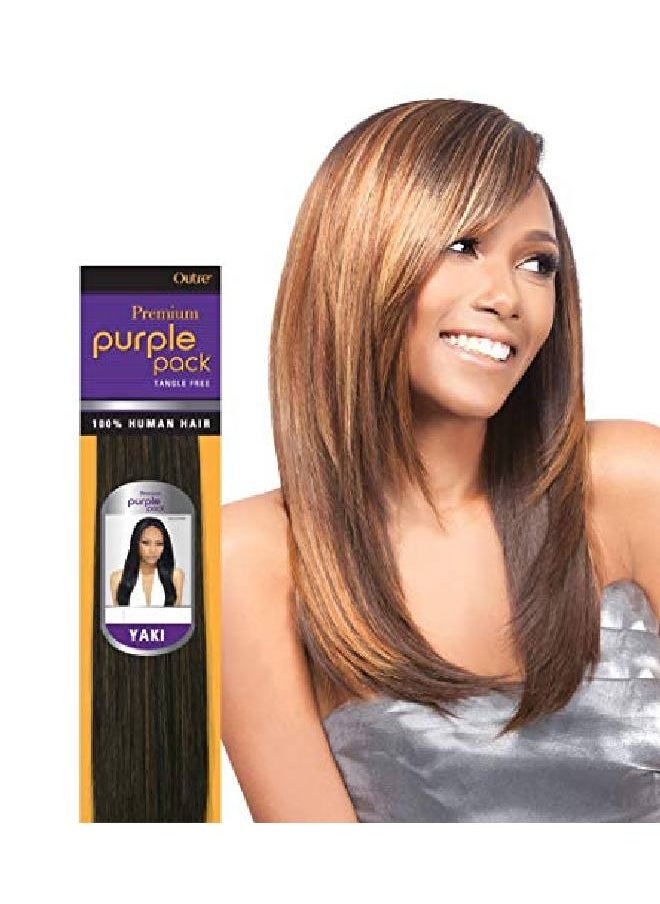 Outre - Purple Pack Yaki (8" 1 Jet Black) Outre Premium 100% Human Hair Weave - Image 1