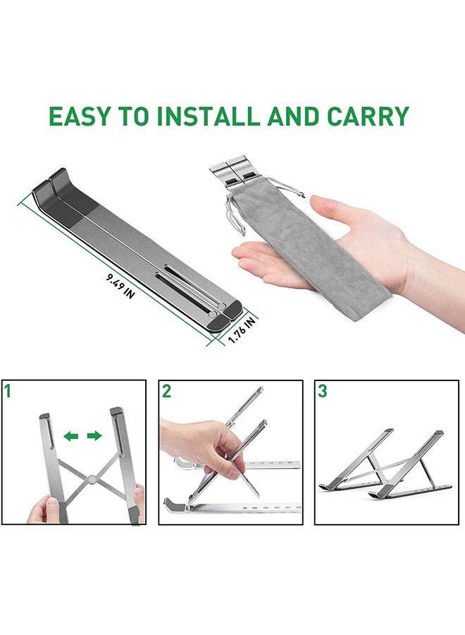 NIBEMINENT Portable And Adjustable Laptop Stand Grey - Image 2