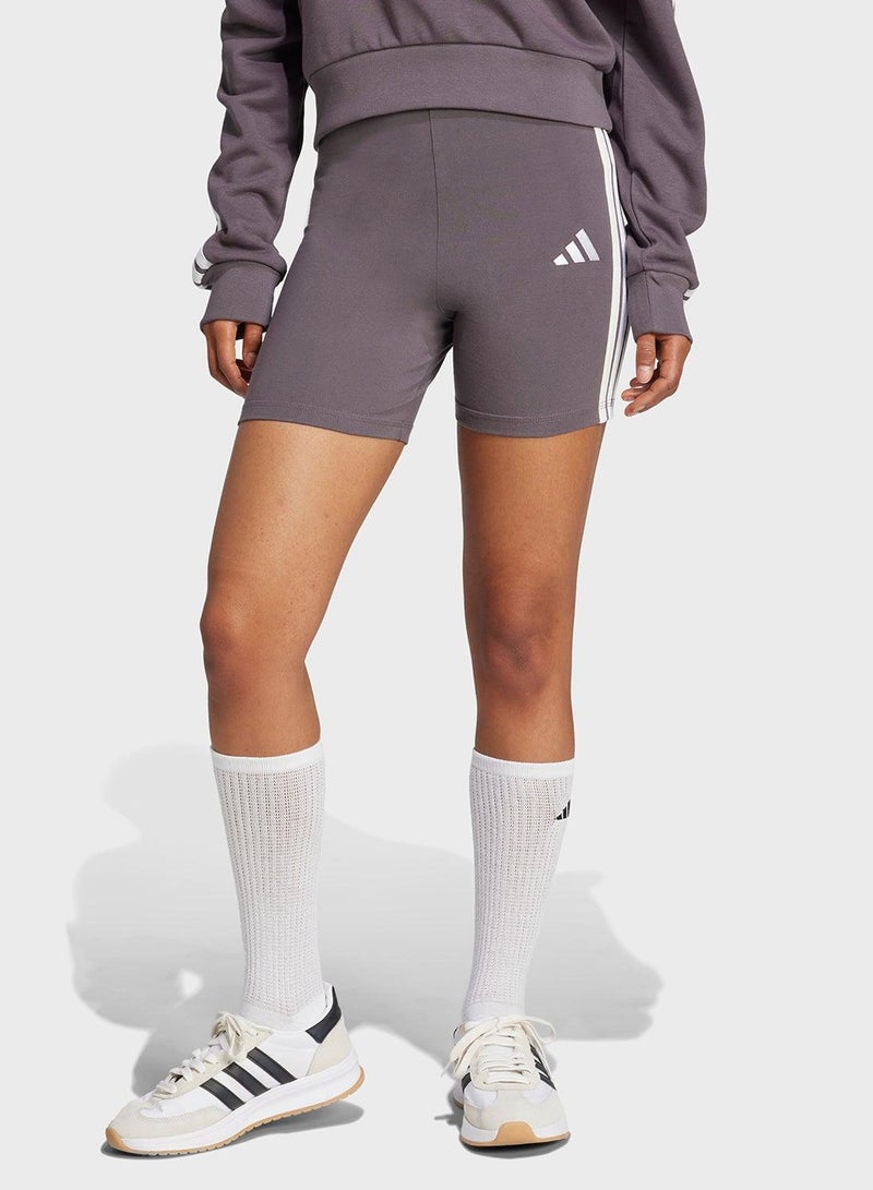 Adidas essentials 3-stripes high waisted biker women leggings - Image 1