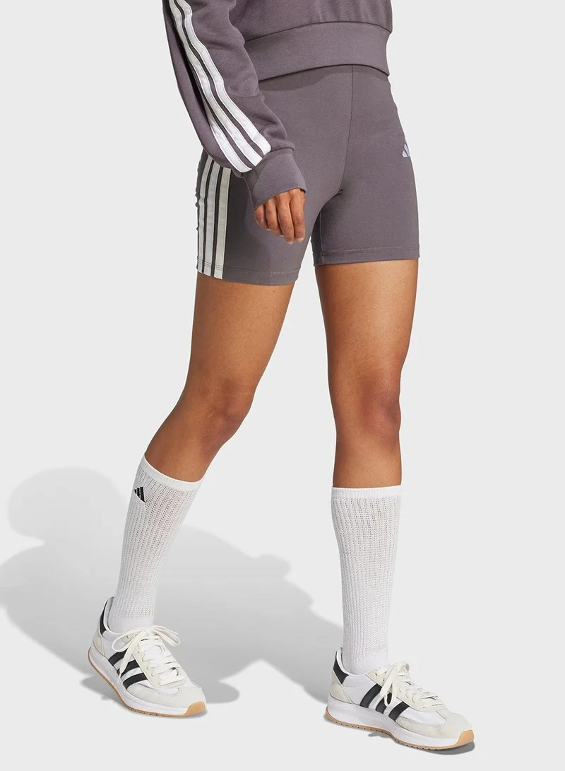 Adidas essentials 3-stripes high waisted biker women leggings