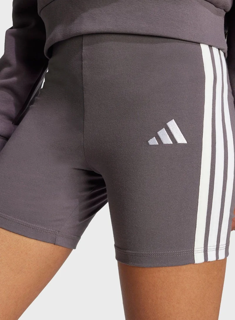 Adidas essentials 3-stripes high waisted biker women leggings
