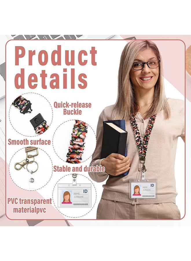 MXN 2 Set Lanyard with Safety Breakaway Buckle ID Badges Holder - Retractable Lanyard ID Badges Cards Name Badges Holder for Adults Kids Office Teacher Gift - Image 3