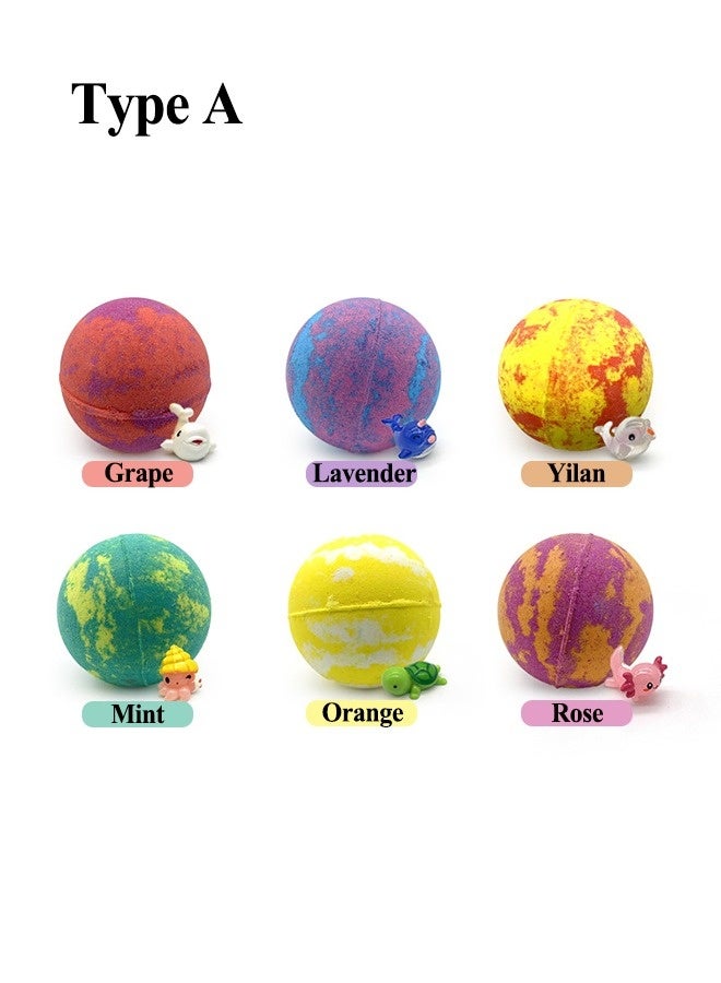 6-Piece Organic Fragrance Toy Bath Bombs Gift Set Multicolour 100g/Pcs GirlsBoys - Image 2