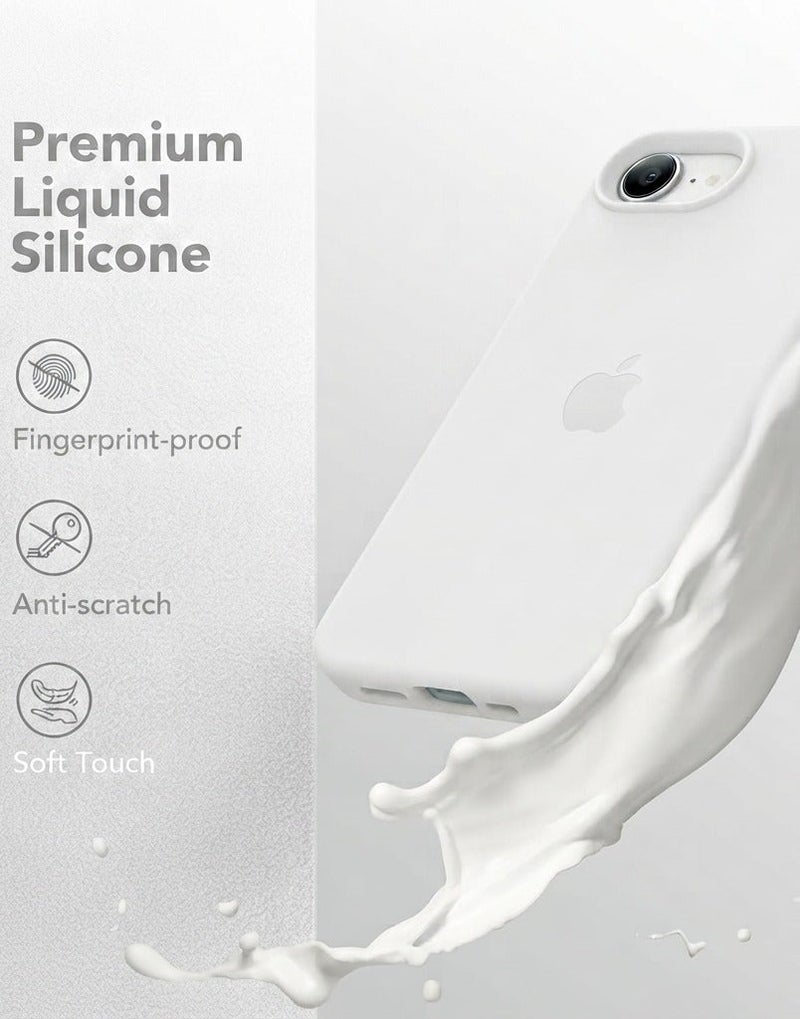 عام جراب iPhone 17e من السيليكون السائل مع بطانة من الألياف الدقيقة (مايكروفايبر)؛ غطاء حماية مرن ومقاوم للصدمات والخدوش لهاتف iPhone 17e (مقاس 6.1 بوصة). - Image 4