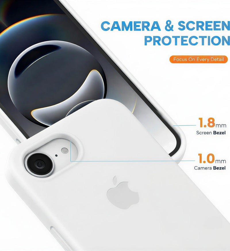 عام جراب iPhone 17e من السيليكون السائل مع بطانة من الألياف الدقيقة (مايكروفايبر)؛ غطاء حماية مرن ومقاوم للصدمات والخدوش لهاتف iPhone 17e (مقاس 6.1 بوصة). - Image 3