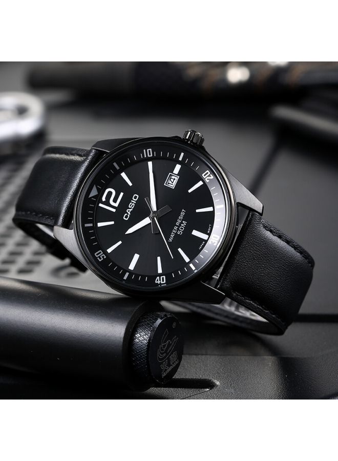 كاسيو Men Leather Analog Watch MTP-E170BL-1B - 48 mm - Black - Image 5