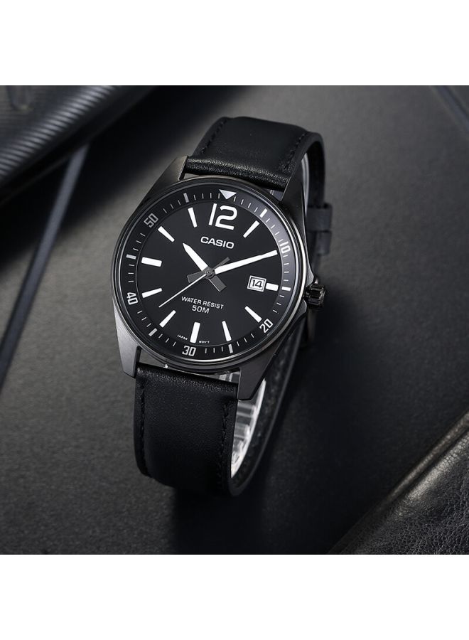 كاسيو Men Leather Analog Watch MTP-E170BL-1B - 48 mm - Black - Image 2