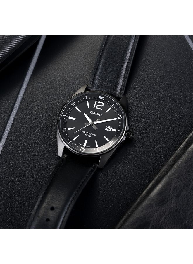 كاسيو Men Leather Analog Watch MTP-E170BL-1B - 48 mm - Black - Image 4