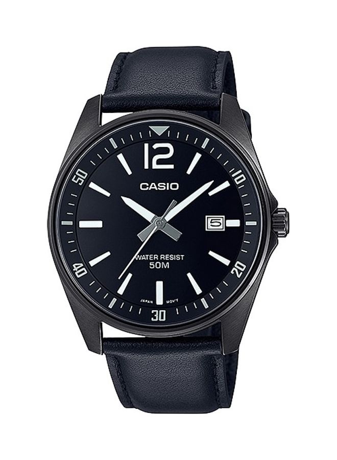 كاسيو Men Leather Analog Watch MTP-E170BL-1B - 48 mm - Black - Image 1