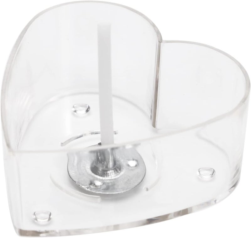 CandMak أكواب شموع من نوع Tea Light من CandMak، 50 قطعة؛ عبوة فارغة مصنوعة من بوليكاربونات شفاف، مزودة بـ 50 فتيل شمعة من نوع Tea Light (على شكل قلب). - Image 1