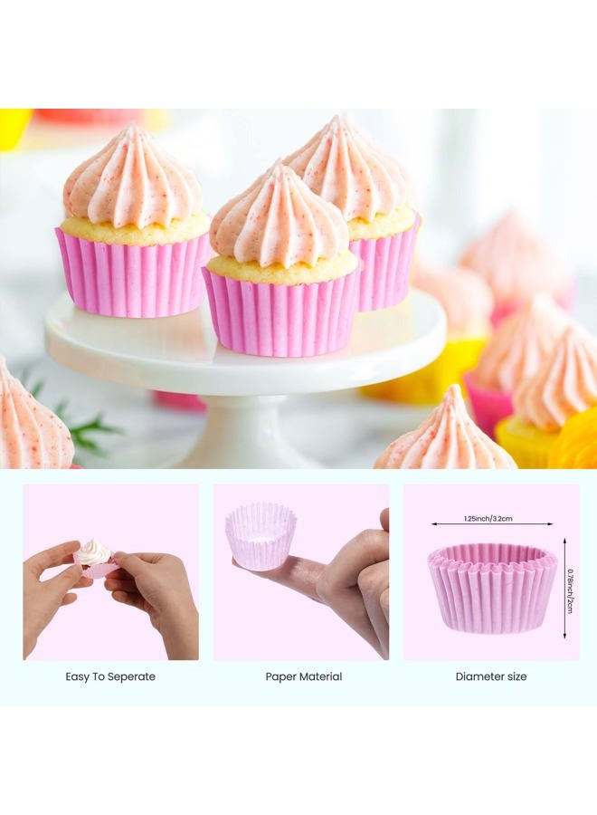 NUOMI 1 Inch Super Mini Cupcake papers Liners Baking Cups 1000 Pack Muffin Lining Wrappers, Pink - Image 4