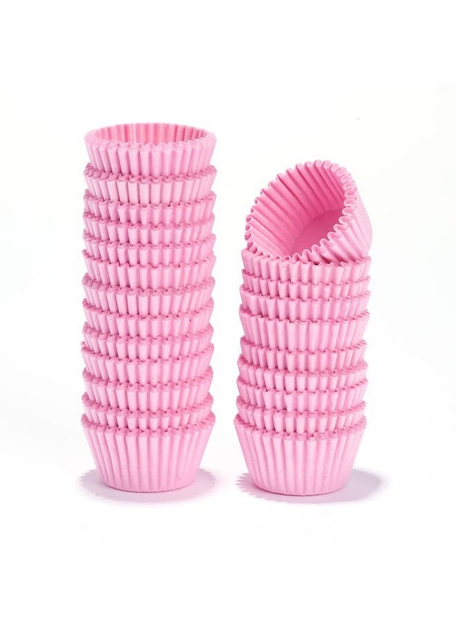 NUOMI 1 Inch Super Mini Cupcake papers Liners Baking Cups 1000 Pack Muffin Lining Wrappers, Pink - Image 1