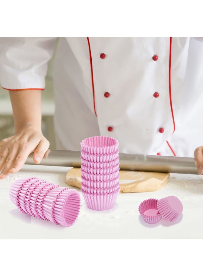 NUOMI 1 Inch Super Mini Cupcake papers Liners Baking Cups 1000 Pack Muffin Lining Wrappers, Pink - Image 2
