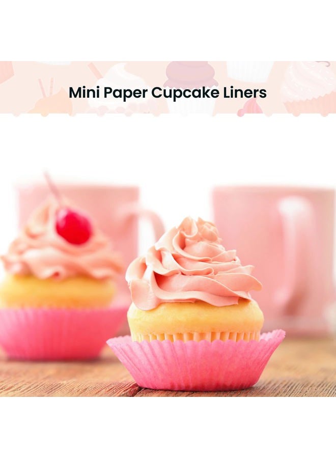 NUOMI 1 Inch Super Mini Cupcake papers Liners Baking Cups 1000 Pack Muffin Lining Wrappers, Pink - Image 5