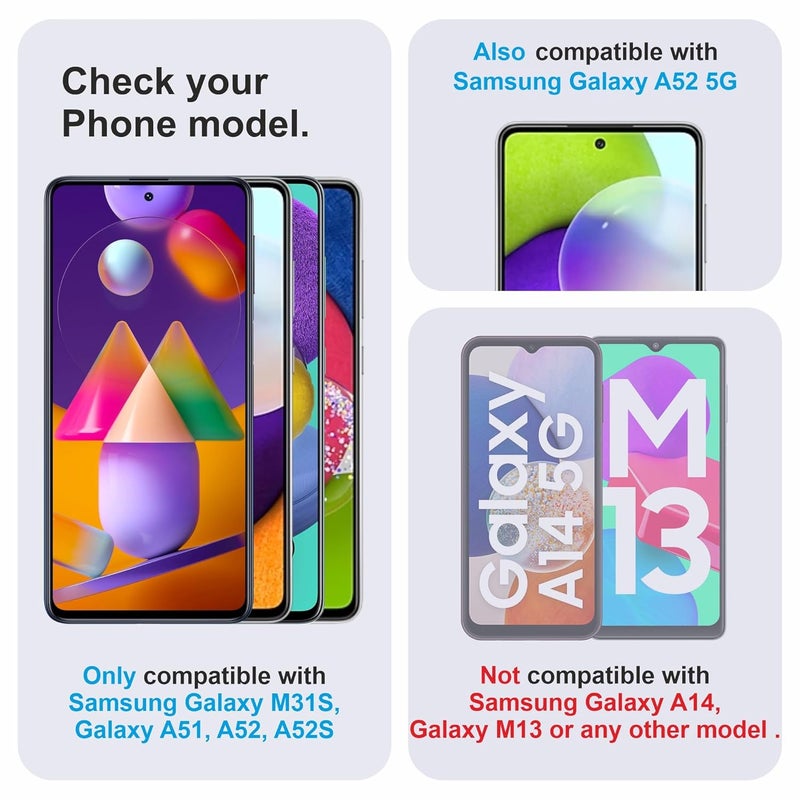 Skyddshield Military-Grade Gorilla Tempered Glass For Samsung Galaxy M31S, A51, Galaxy A52S and A52 (6.5 Inch) With Installation Kit | Edge to Edge Coverage | Black - Image 2
