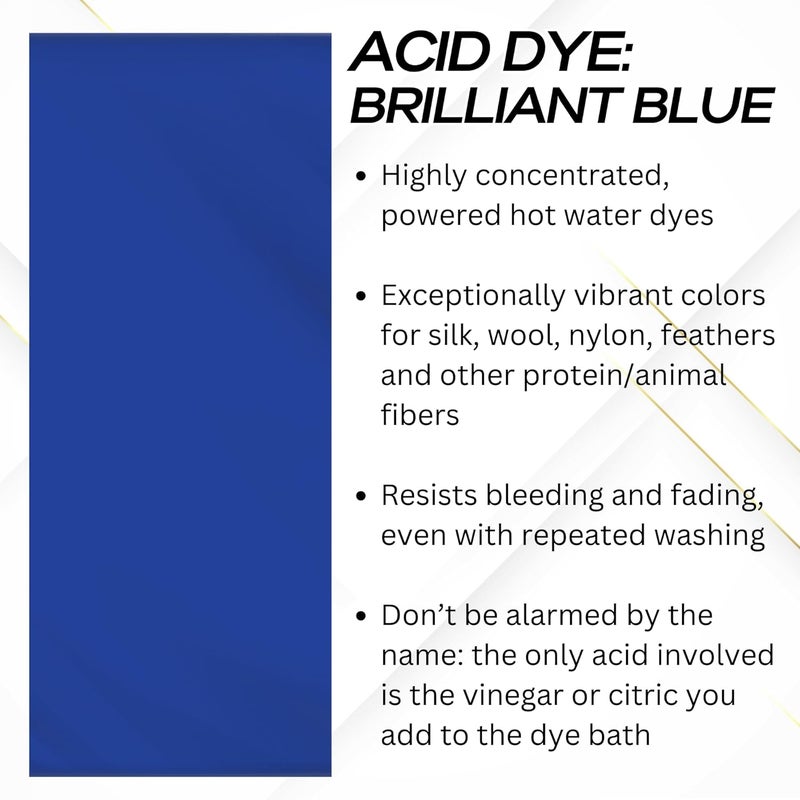 Jacquard Acid Dye, 1/2 oz., Brilliant Blue - Vibrant Fabric Dye for Silk, Wool, and Nylon - Image 2