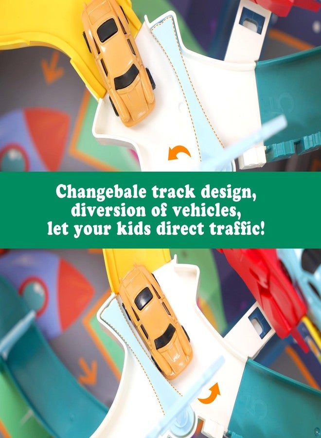 Joonly Race Track Car Toy for Kids Dinosaur Adventure Vehicle Playset with 5 Mini Cars & Road Map Race Car Track Toys Educational Toy for 3 4 5 6 7 Year Old Boys Girls - Image 3