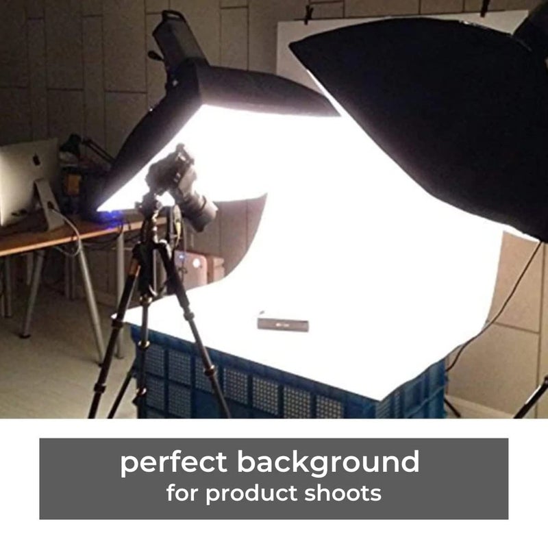 Smiledrive Background Sheet for Photography PVC PP Washable, Seamless Large Size 100x300 cm (White) - Image 3