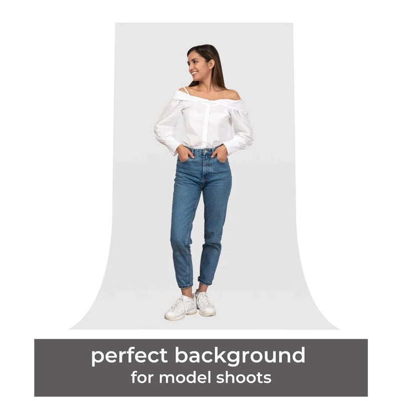 Smiledrive Background Sheet for Photography PVC PP Washable, Seamless Large Size 100x300 cm (White) - Image 2