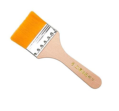 DEZIINE�4Pcs Wooden Handle Flat Utility Paint Brush Set (Size:- 2,4,6,8) for Acrylic, Oil Painting - Image 4
