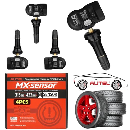 Autel MX Sensor 4 PCS Rubber Stem TPMS Sensor 315/433MHz Universal Tire Sensor Programmed by TPMS Tool TS508WF TS401 TS408S TS408 TS501 TS508 TS601 TS608 MX808TS MS906TS MK808TS ITS600 MS906Pro-TS - Image 1