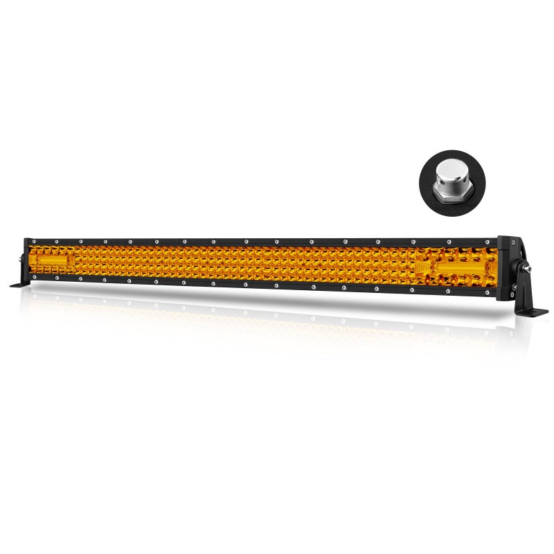 AKD Part 30 Inch Amber LED Light Bar AKD Part 230W Spot Flood Combo Off Road Driving Light Quad Row Super Bright LED Work Light Bumper Grille LED Bar for Trucks Pickup SUV UTV Car Ram Toyota RZR Boat - Image 2