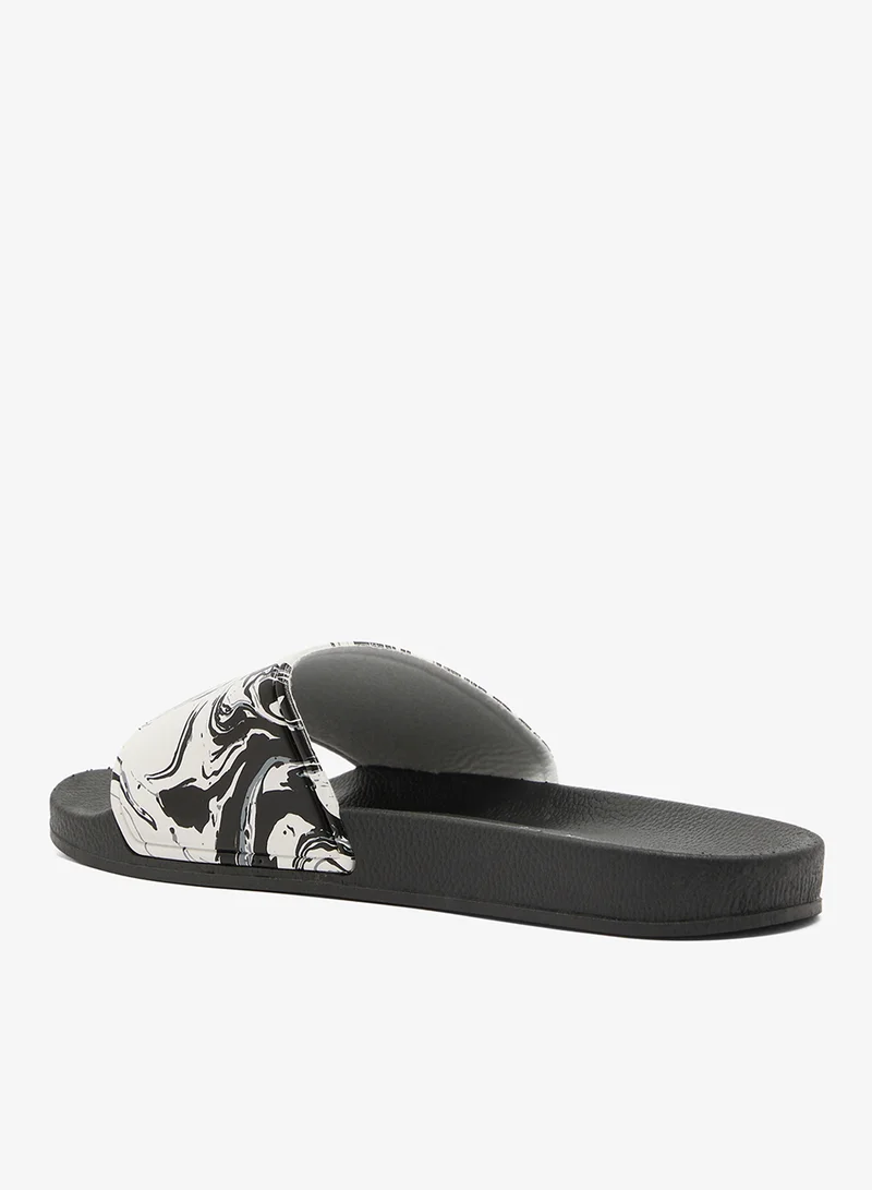 برايف سول شبشب رجالي بطبعة رخامية بنعل أسود