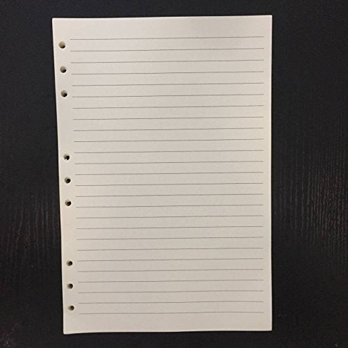 Chris.W 80 Sheets B5 Size Lined 9-Holes Traveler's Notebook Planner Filler Papers/Journal Dairy Inserts Refills/Loose-leaf Binder Paper, Beige Color, 10.5"(Ruled) - Image 1
