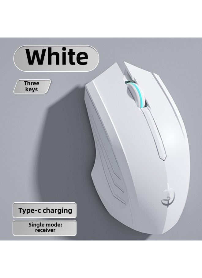 Generic Bluetooth Wireless Mouse Silent Silent Rechargeable Gaming E-Competition Male And Female Desktop Laptop Universal-Specifications:Basic Version 3-button-single Mode-1600dpi-snow White-official Standard  - Image 1