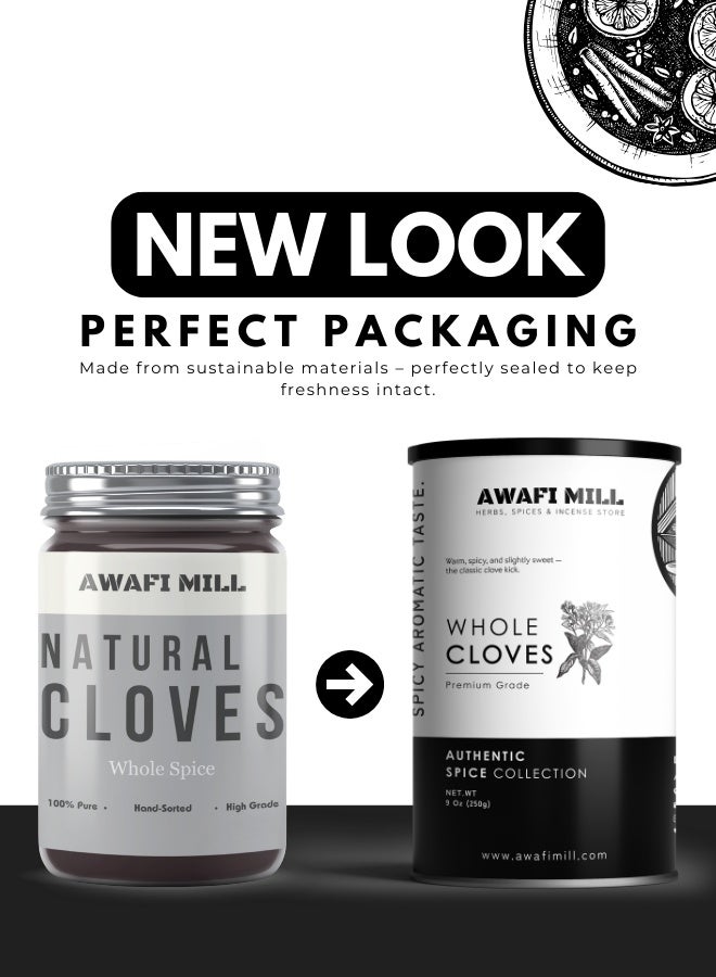أباميك قرنفل كامل من مطحنة أوافي (Syzygium aromaticum) | براعم دافئة، حلوة لاذعة، مثالية لبهارات غارام ماسالا، برياني، شاي، مخللات، مخبوزات، تتبيلات، ومشروبات احتفالية - 250 غرام | 9 أونصة - Image 2