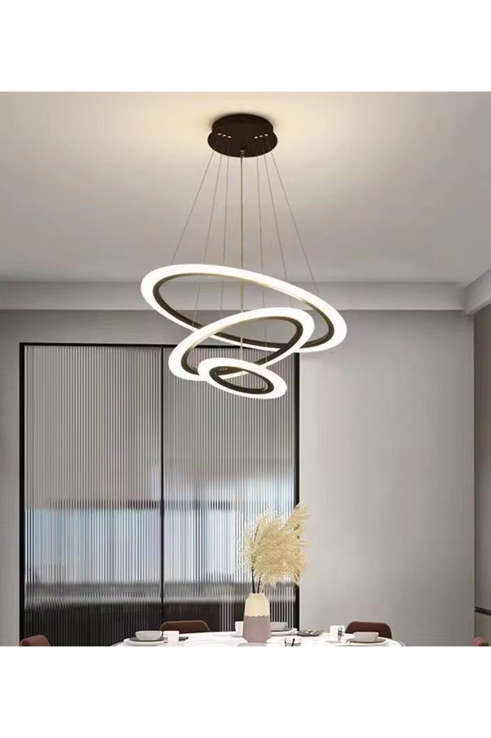 NERFA Modern 3-Color LED Chandelier – Black Frame with Sleek Circular Design - Image 3