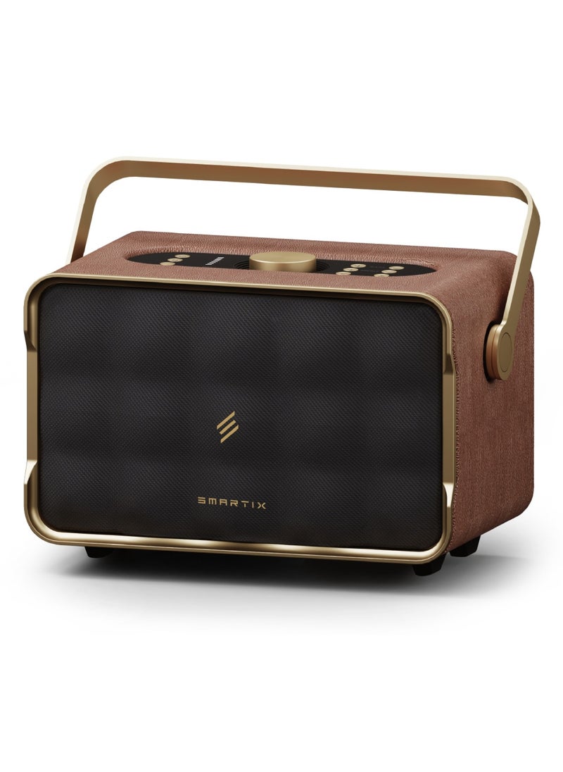 Smartix SoundPod Studio - Vintage Bluetooth Speaker, 80W Powerful Sound, Deep Bass Subwoofer, Wireless & AUX Connectivity, Retro Design with Carry Handle - pzsku/Z9BC881413A06C5B5AEDDZ/45/_/1740403480/844a949f-2888-414e-8958-5eac6daa0476