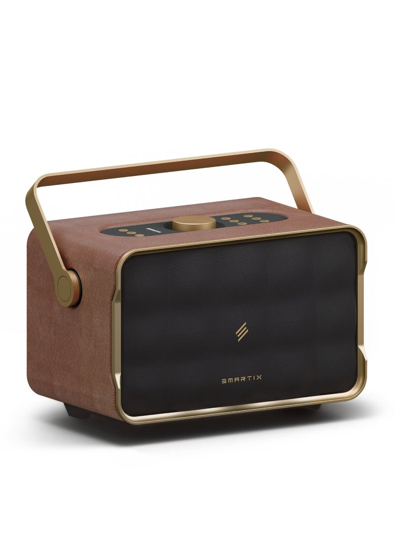 Smartix SoundPod Studio - Vintage Bluetooth Speaker, 80W Powerful Sound, Deep Bass Subwoofer, Wireless & AUX Connectivity, Retro Design with Carry Handle - pzsku/Z9BC881413A06C5B5AEDDZ/45/_/1740403500/a7047d05-f406-4633-be44-800f70f85b8c