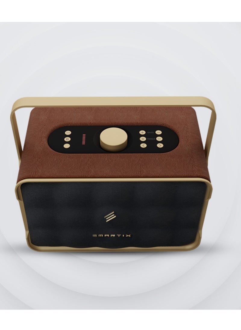 Smartix SoundPod Studio - Vintage Bluetooth Speaker, 80W Powerful Sound, Deep Bass Subwoofer, Wireless & AUX Connectivity, Retro Design with Carry Handle - pzsku/Z9BC881413A06C5B5AEDDZ/45/_/1740403541/61ab99ae-3d11-4581-9587-d3be084c3b52