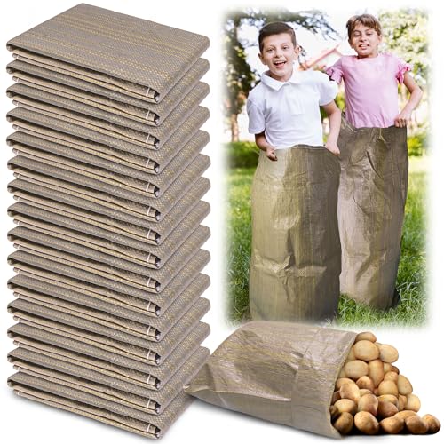 warmfarm Potato Sack Race Bags,24"x40" Outdoor Lawn Games for adults and kids,large Gunny Sacks Burlap Bags,Suitable for Outdoor Sports Games, Birthday Parties, Outdoor Family Gatherings, Barbecues (10 Pack) - Image 1