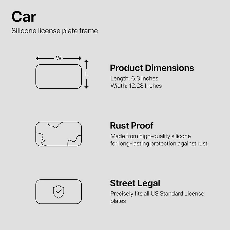 إطار لوحة ترخيص سيليكوني من Rightcar Solutions مقاوم للصدأ، مقاوم للاهتزاز، مقاوم للعوامل الجوية، حامل لوحة ترخيص عالمي للأمام أو الخلف، قانوني للشارع، لا عائق - وردي تصميم خليجي عملي شائع - Image 4
