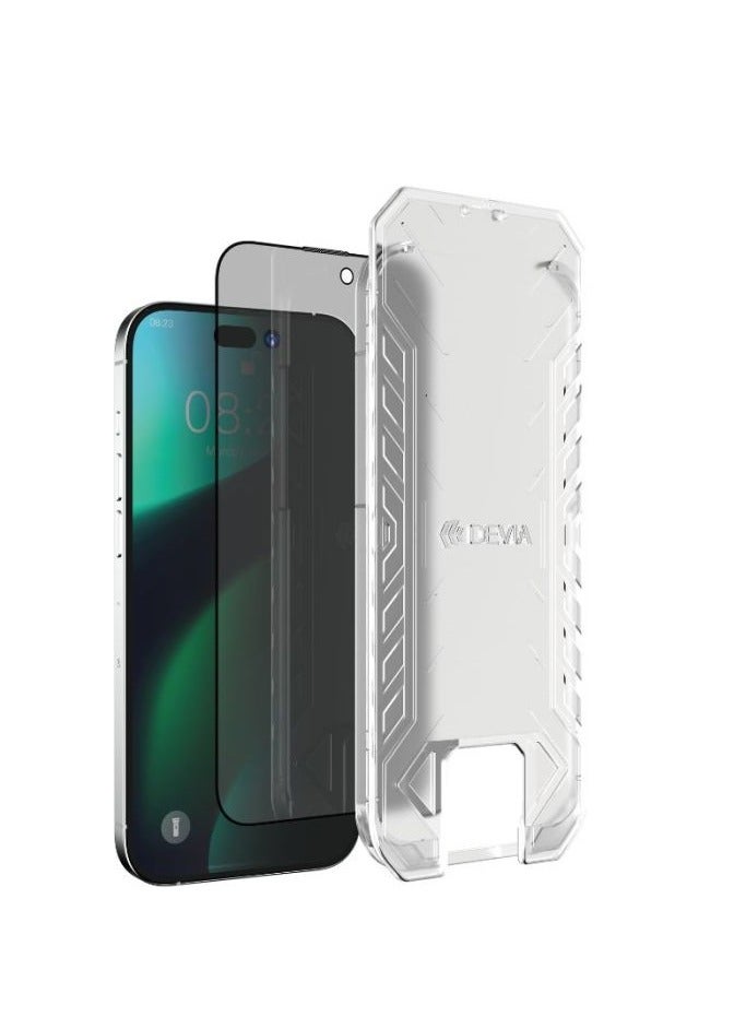 devia The Devia iPhone 14 screen protector protects your screen from scratches and shocks while maintaining your personal privacy. Thanks to its double-tempered glass, it supports fast fingerprint recognition. - Image 2