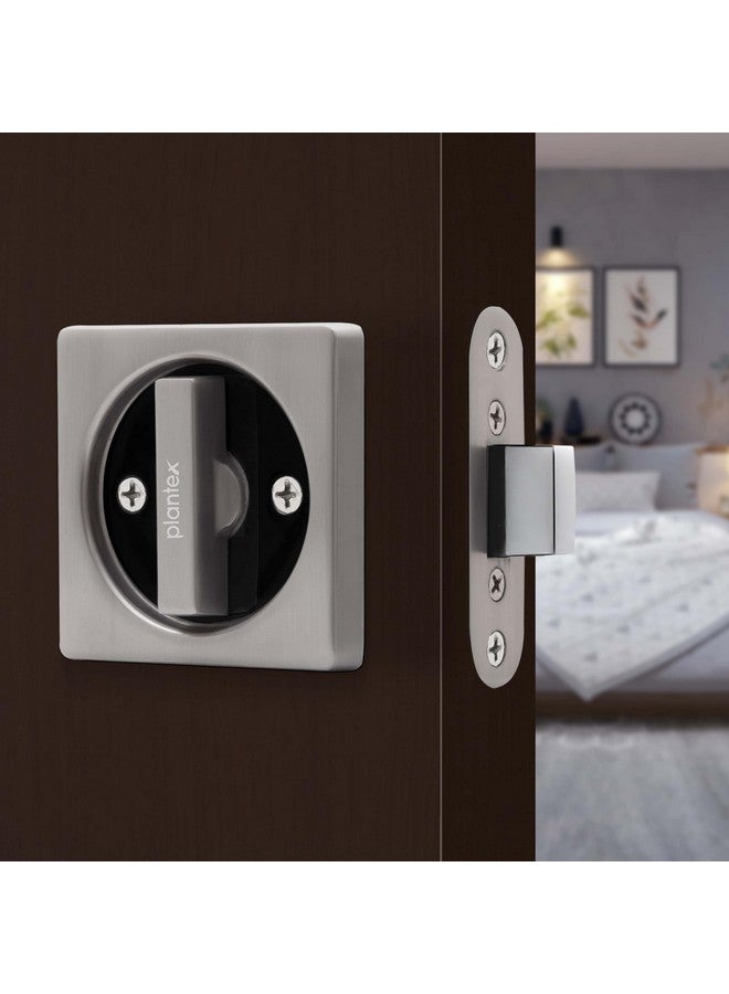 Plantex Zinc Door Lock For Bathroom/Pocket Door Latch/Door Hardware For Home/Bedroom/Bathroom - (Dtm-620, Satin And Black)
