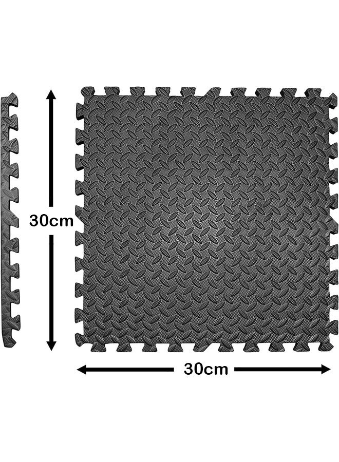 Exercise Floor Mat Puzzle Mat Multi Tiles Gym Protective Flooring Foam Mat Non slip Rubber Cushion for Home Workout Interlocking Gym EVA Foam Floor Mat Tiles 30 x 30 cm Black - Image 2