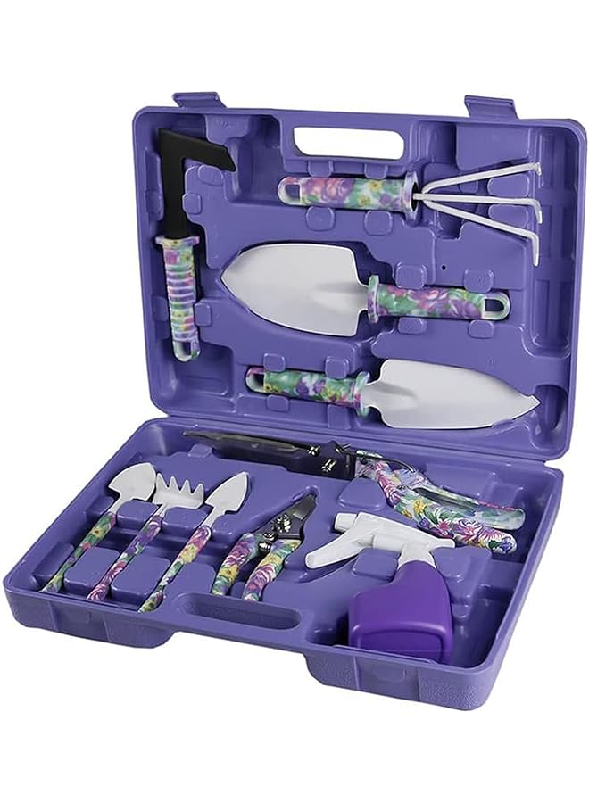 Beauenty Garden Tool Set, 10 Pieces Stainless Steel Heavy Duty Gardening Tool Set, Trowel Rake, Pruner Shears, Sprayer, Digging Claw, Gloves, Ideal Garden Tool Kit Gifts for Men and Women - Image 1