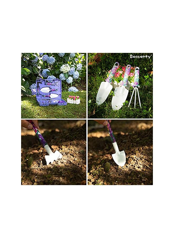 Beauenty Garden Tool Set, 10 Pieces Stainless Steel Heavy Duty Gardening Tool Set, Trowel Rake, Pruner Shears, Sprayer, Digging Claw, Gloves, Ideal Garden Tool Kit Gifts for Men and Women - Image 5